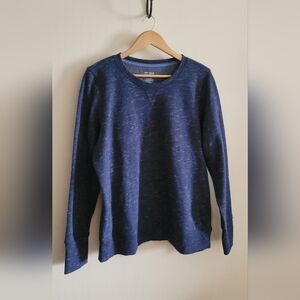 Tek Gear Ultrasoft Fleece Crew Pullover Sweatshirt, Women's XL, Marled Blue